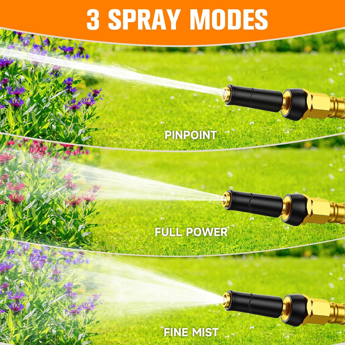Rosy Earth Garden Hose 100 FT, Heavy Duty 304 Stainless Steel Flexible Water Hose, No-Kink, No Bite, Expandable Water Hose for Yard, RV, Car