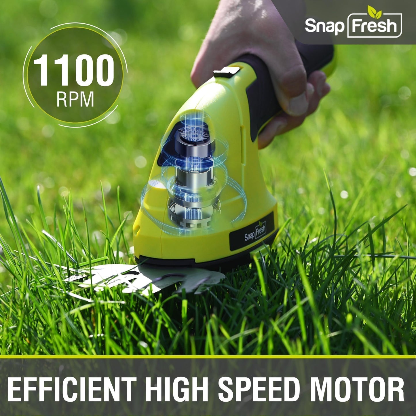 SnapFresh Cordless Grass Shears & Hedge Trimmer, 2-in-1 Handheld Electric Lightweight Hedge & Shrub Trimmer with Battery for Garden Yard Lawn, 2.0Ah Battery & USB-C Charging Cable Included