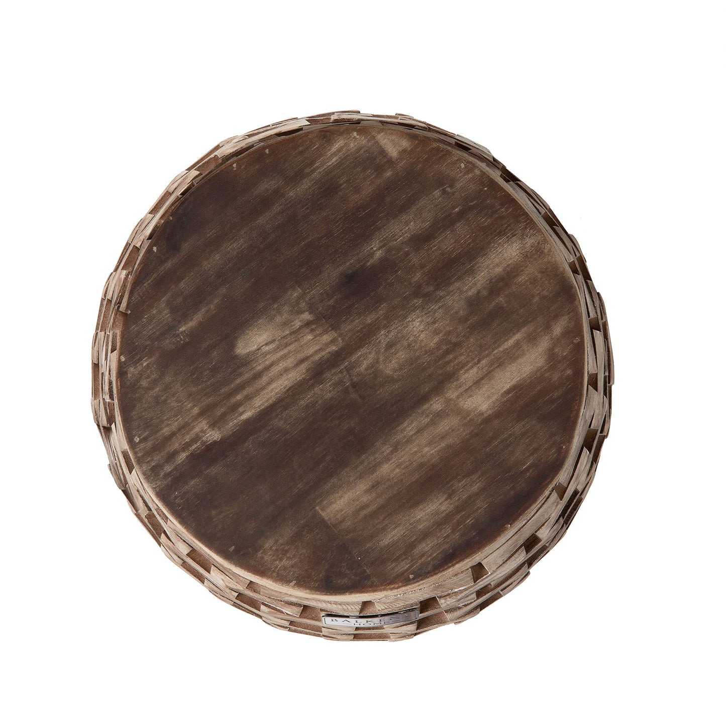 Balkene Home 62419 Maya Oval Rustic Garden Stool Wood Outdoor Seating & End Table Portable Adaptable Outdoor Furniture - Seasoned Patina Finish