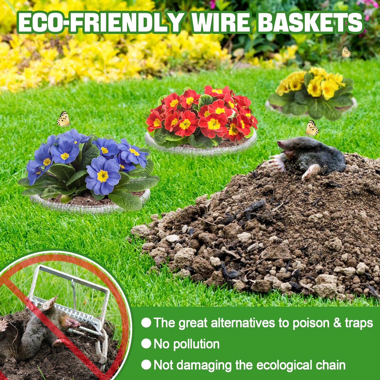 Aulock 1 Gallon Plant Root Protector for Gopher Voles Moles, 12 Pack Stainless Steel Guard Baskets Cages