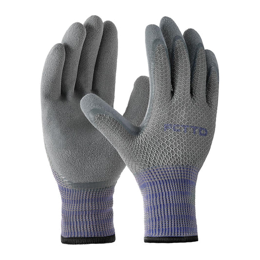 FCTTD Gardening Gloves for Men 3 Pairs, Garden Gloves for Pruning Flower Rose, Weeding, Digging, Raking, Flower gloves with Rubber coating (Medium, Grey)