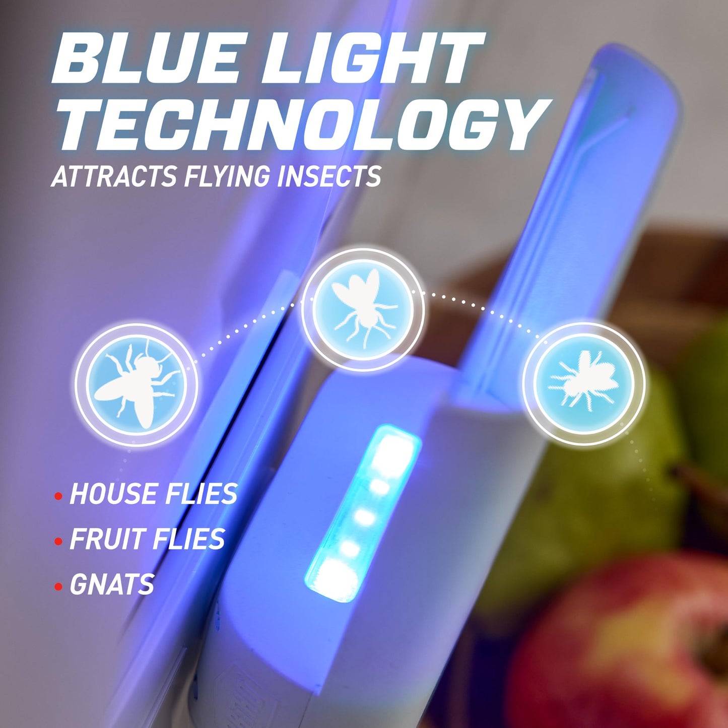 Ortho Home Defense Max Indoor Flying Insect Trap - Light Sticky Trap for House Flies, Fruit Flies, and Gnats, 1 Plug-in and 4 Refills