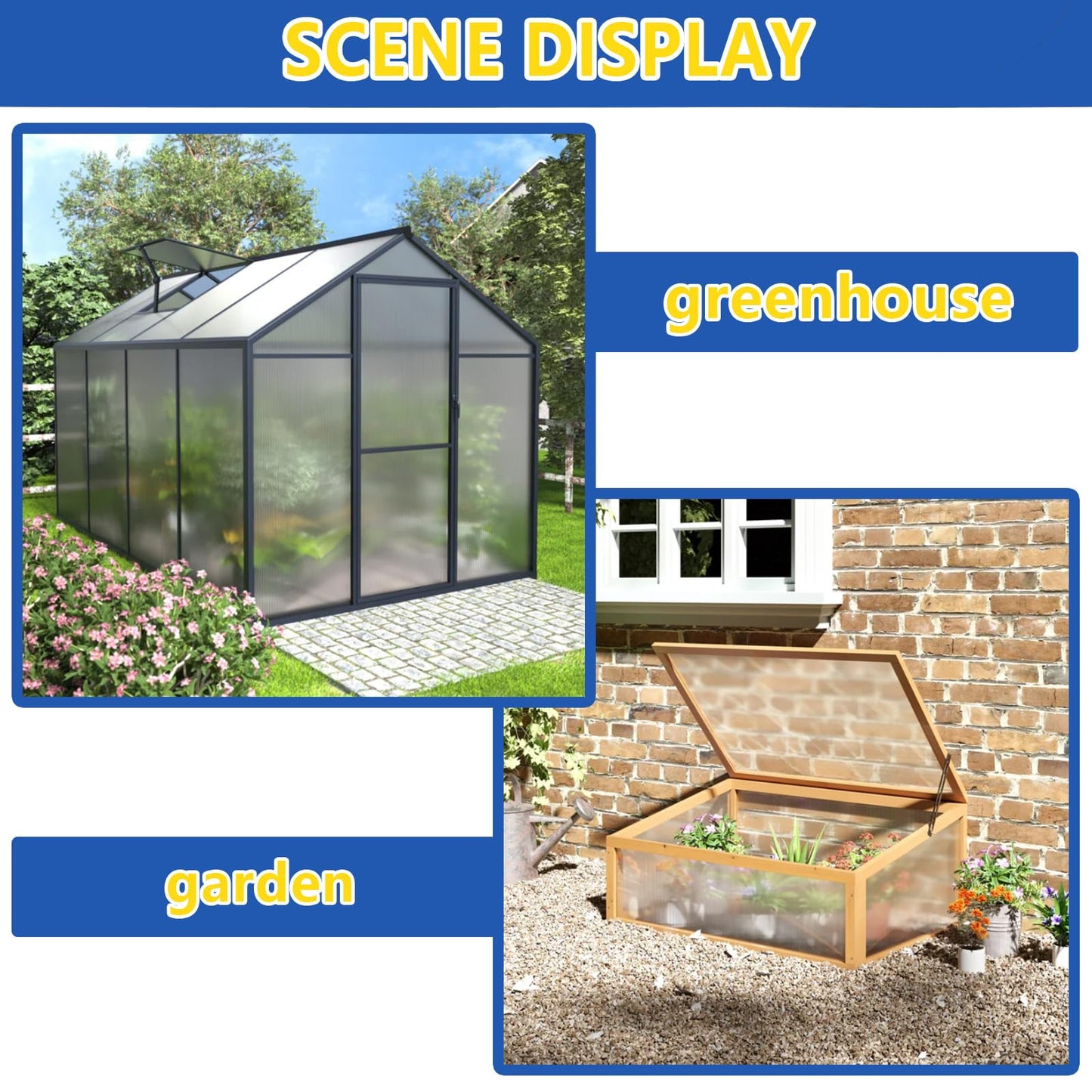 Polycarbonate Greenhouse Panels, Twin-Wall Polycarbonate Sheet, Clear Panels for Greenhouse,Outdoor Garden, Plant Stand Roof (47.2''H x 23.6''W x 0.16''T, 14)
