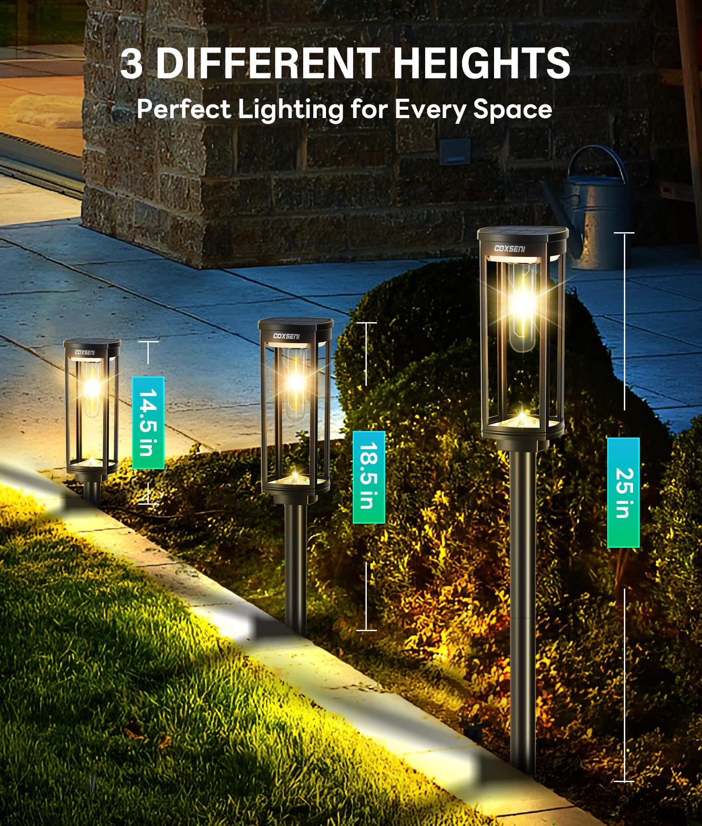 COXSENI Solar Pathway Lights Outdoor 6 Pack, Bright Solar Path Lights Outside Waterproof, Walkway Light Solar Powered Landscape Lights for Driveway Lawn Patio Sidewalk Yard