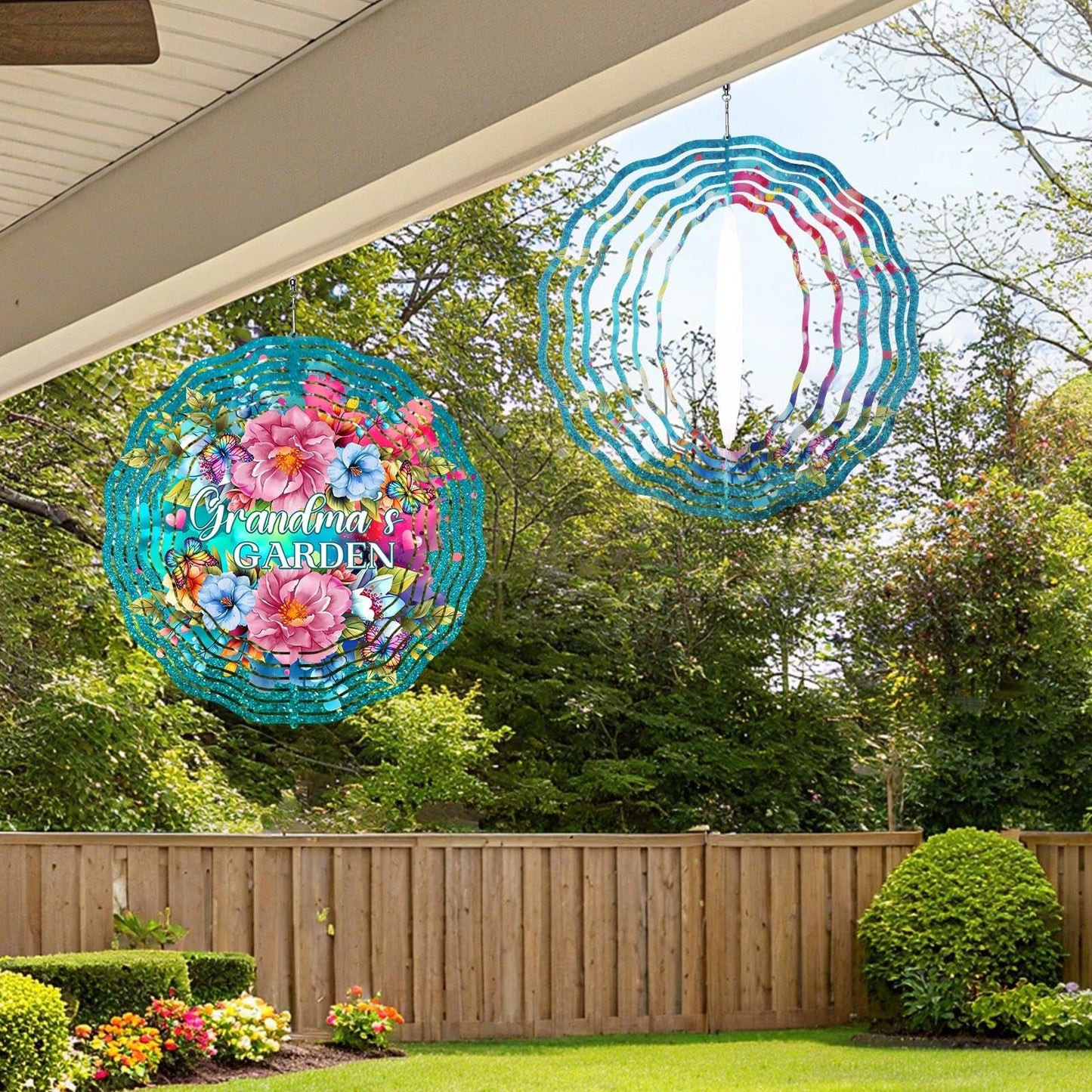 Grandma Gifts for Christmas - Garden Decor Wind Spinner Outdoor 12-Inch 3D Kinetic Stainless Steel Metal Hanging Yard Art - Birthday Gifts for Grandma Gigi Nana Granny for Thanksgiving Mother's Day