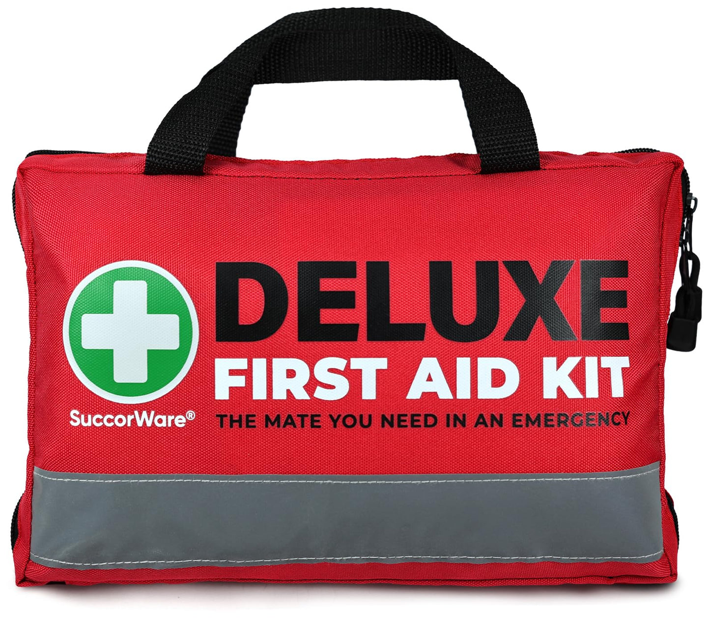 SuccorWare 380 Pieces Deluxe First Aid Kit Compact Trauma Medical Kits with Assorted Bandages, Instant Cold Pack, Emergency Blanket for Home, Travel, Camping, Vehicle, Emergency Kits(Red)