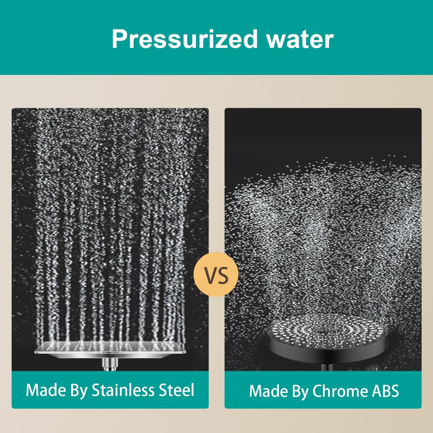AULEEND Square Rain Shower Head, High Flow Stainless Steel,Work with any decorative style，All Metal Rainfall Shower Head (Brushed Nickel, 10)