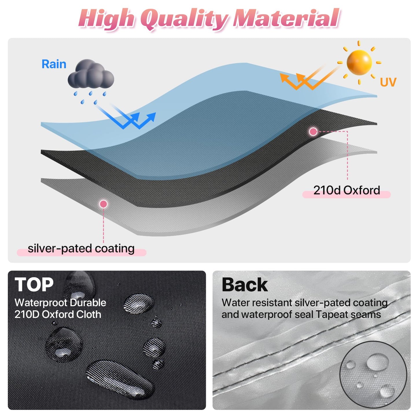 Outdoor Bench Cover 2 Seater Waterproof, 52" W X 28" D X 35" H All Weather Patio Bench Cover for Outside Furniture, Loveseat, Sofa Couch, Bench and Glider, Black