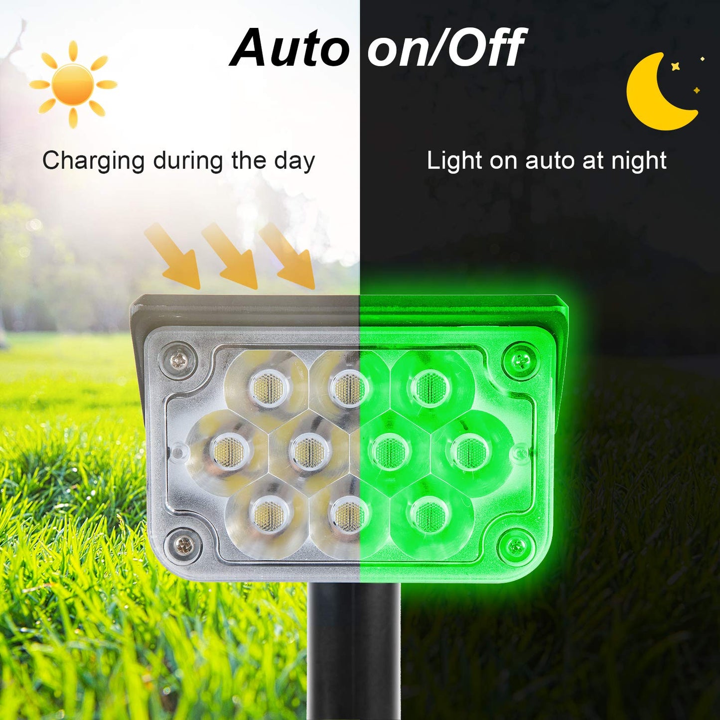 CREPOW Green Solar Spot Lights Outdoor, St. Patrick's Day Decor Lights with IP65 Waterproof 20 LEDs Solar Landscape Spotlights for Garden Path Yard Holiday Christmas 4 Pack