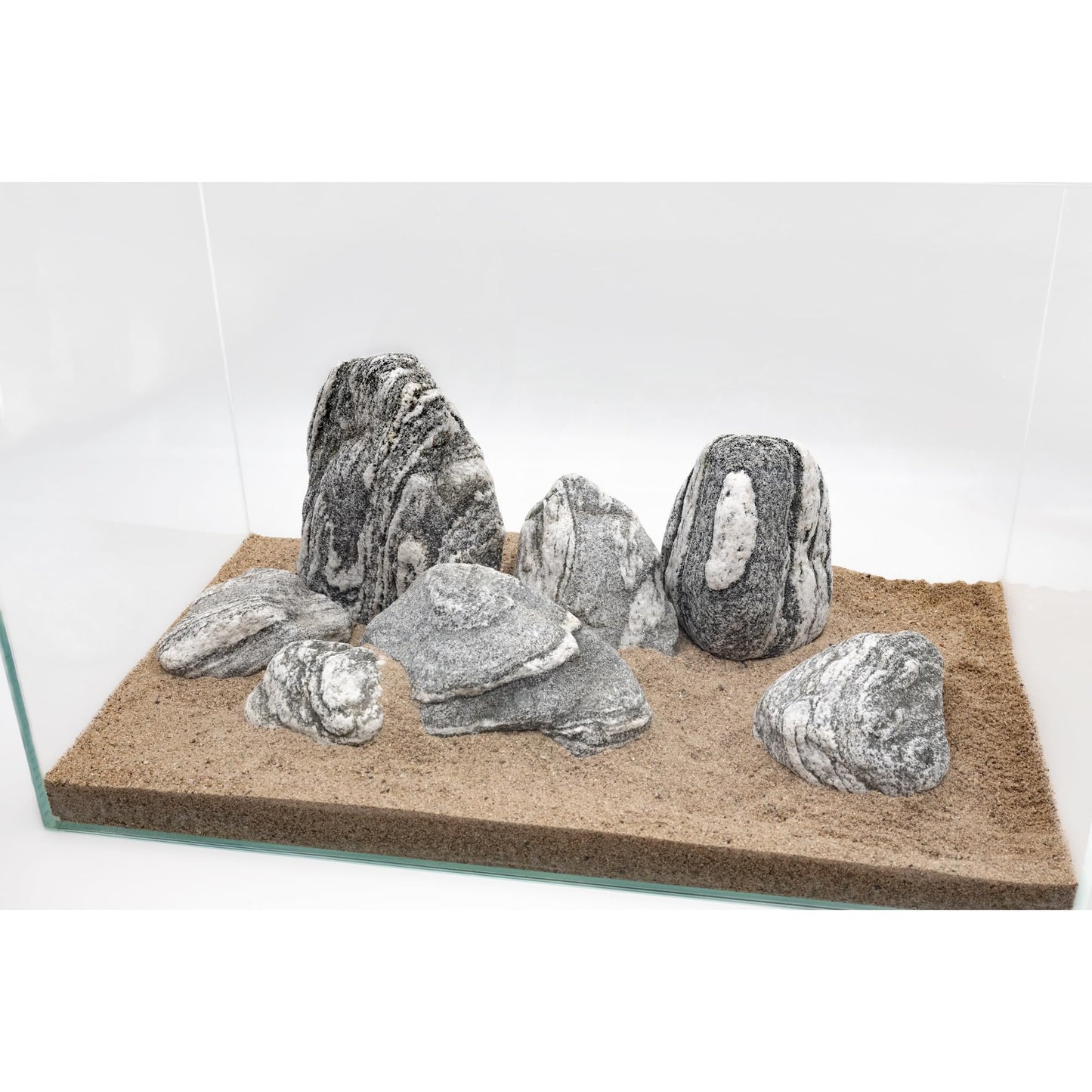 KINGRUI Natural Rocks Aquarium Stone 20lb Silver Seiryu Rock for Fish Tanks, Terrariums, Bonsai, Garden Decoration, Micro Landscapes & Reptile Terrariums (2-9inch 7-8Pcs)