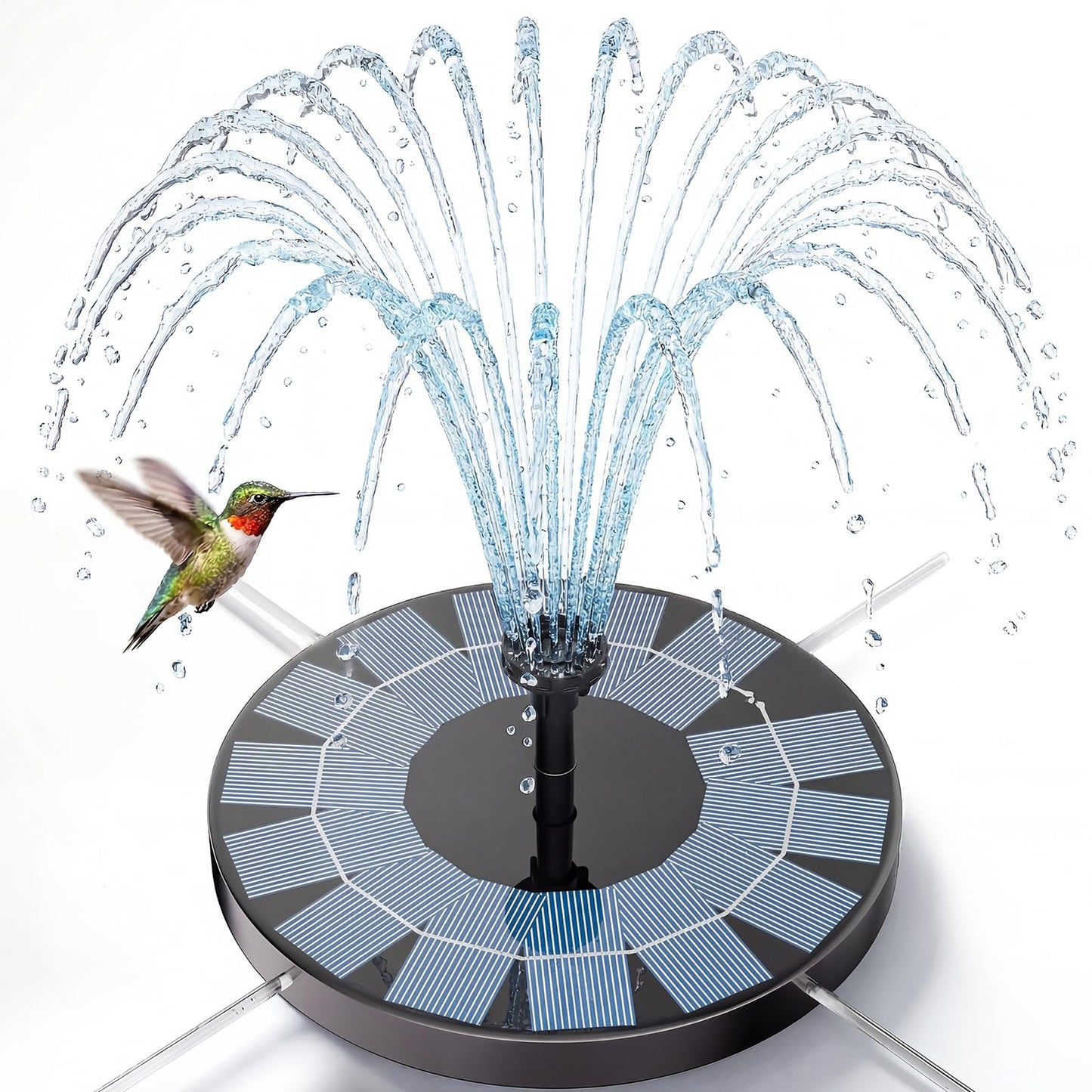 AISITIN 2.5W Solar Bird Bath Fountain Pump, Solar Fountain for Bird Bath with 6 Nozzles, 6.7" Solar Powered Water Pump for Garden, Ponds, Pool, Fish Tank, Aquarium and Outdoor