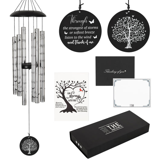 The Wind Chime CO Deep Tone Sympathy Wind Chime with 6 Andonized Aluminum Tubes Tuned Soothing Melody, Memorial Wind Chimes for Outside Decoration (Patio, Graden, Yard) 40"