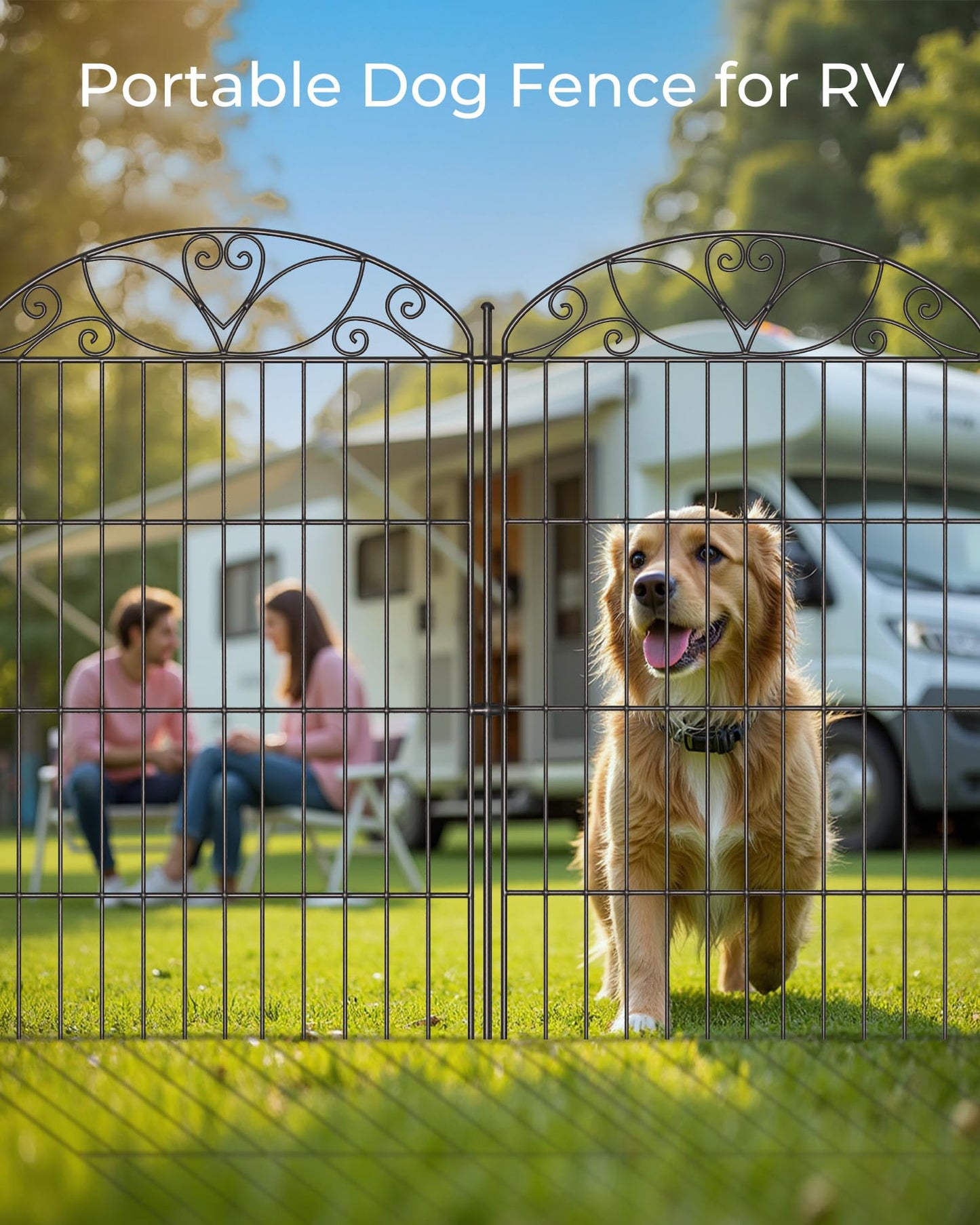 Mars Explo 10 Panels No Dig Decorative Outdoor Garden Fence, 40 in(H) X 23.6 ft(L) Animal Barrier Fencing, Rustproof Portable Fence, Temporary Dog Fence Outdoor for Yard, Outside, Backyard, Patio
