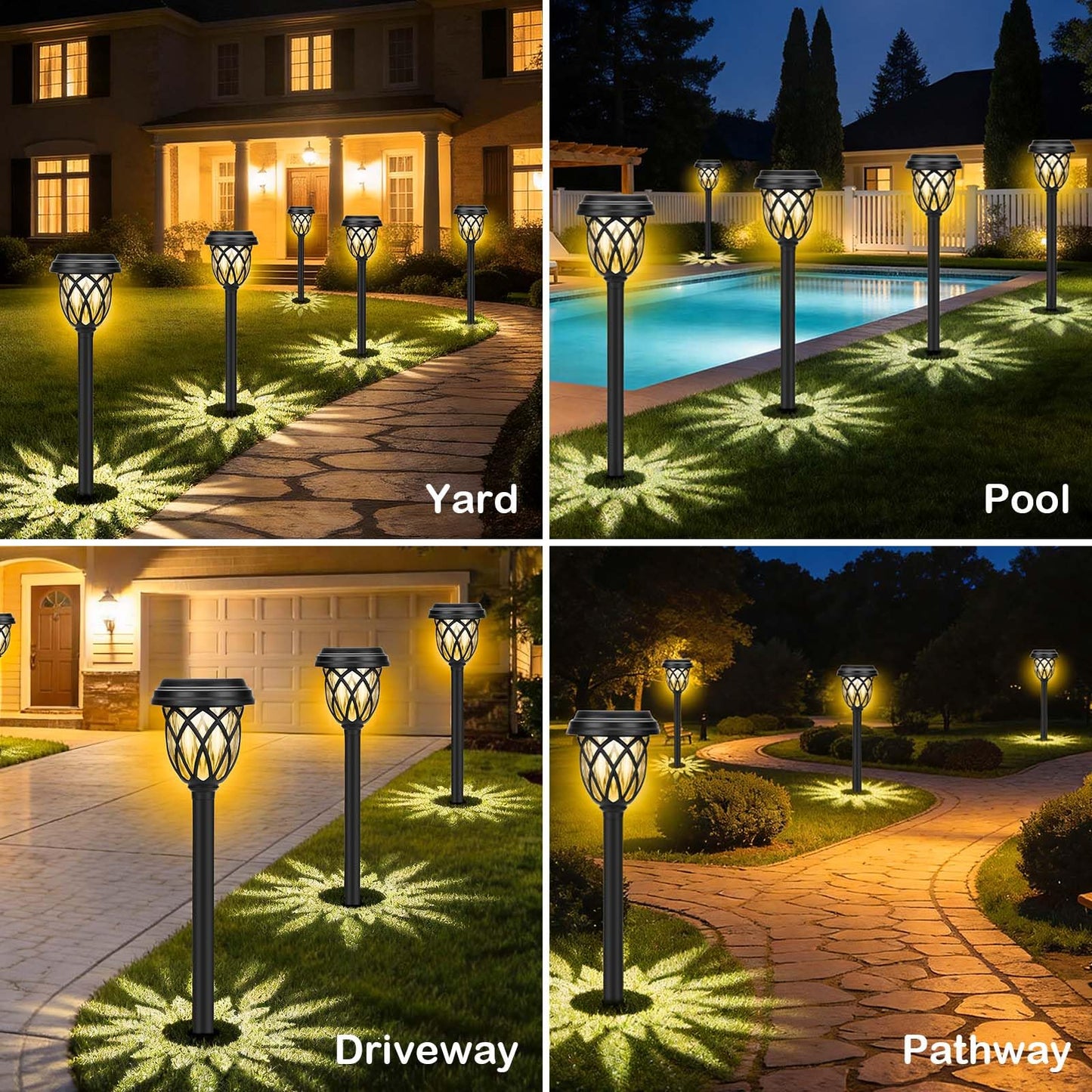 ruhotili Solar Lights Outdoor 12 Pack Solar Garden Lights Waterproof IP65 Solar Landscape Lights Solar Pathway Lights for Patio, Yard, Driveway Decoration (Warm White