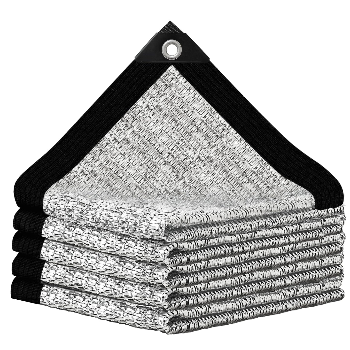 BXAEYIPOR Shade Cloth-80% Aluminum Sunblock Neting,Durable Mesh Tarp with Grommets,Shade Cloth for Garden,Car, Outdoor Pergola,Greenhouse,Chicken Coop and Dog Kennel(Silver)