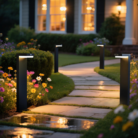 VerLuce - Solar Pathway Lights - Walkway Solar Lights for Outside - PIR Sensor & Two Lighting Modes - Rechargeable Battery Lasts Up To 55 Hours - 3000K - IP44 Weather Resistant - 4 Pack - 20.5" Height