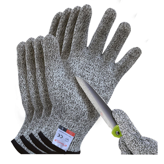 ohsuni Cutting Gloves, 2 Pairs of Cut Resistant Gloves Food Grade, Cut Resistant Gloves for Kitchen, Oyster Shucking, Fish Fillet Processing, Carving Wood and Gardening(Medium-Grey)