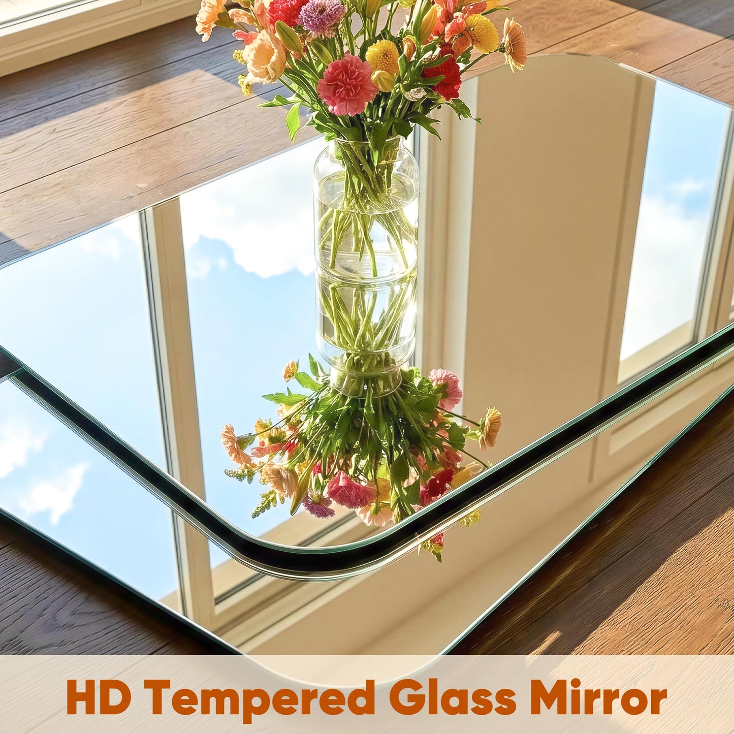 Novlux Home Gym Mirror, 48" x 24" - 2PCS, Large Full Length Mirror Wall Mounted for Yoga, Frameless Tempered Glass Wall Mirrors for Home Gym, Dance Studio, Living Room, Bathroom