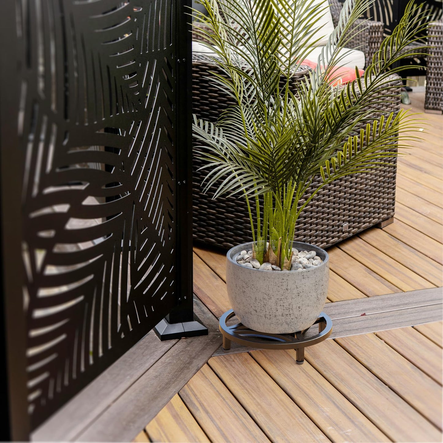 Zhongma 2 Pack 11.8" Fully Assembled Sturdy Potted Plant Stand Flower Pot Holder Heavy Duty Construction, Low Plant Stand for Home Indoor and Outdoor, Sturdy plant riser and saucer without Installation Required