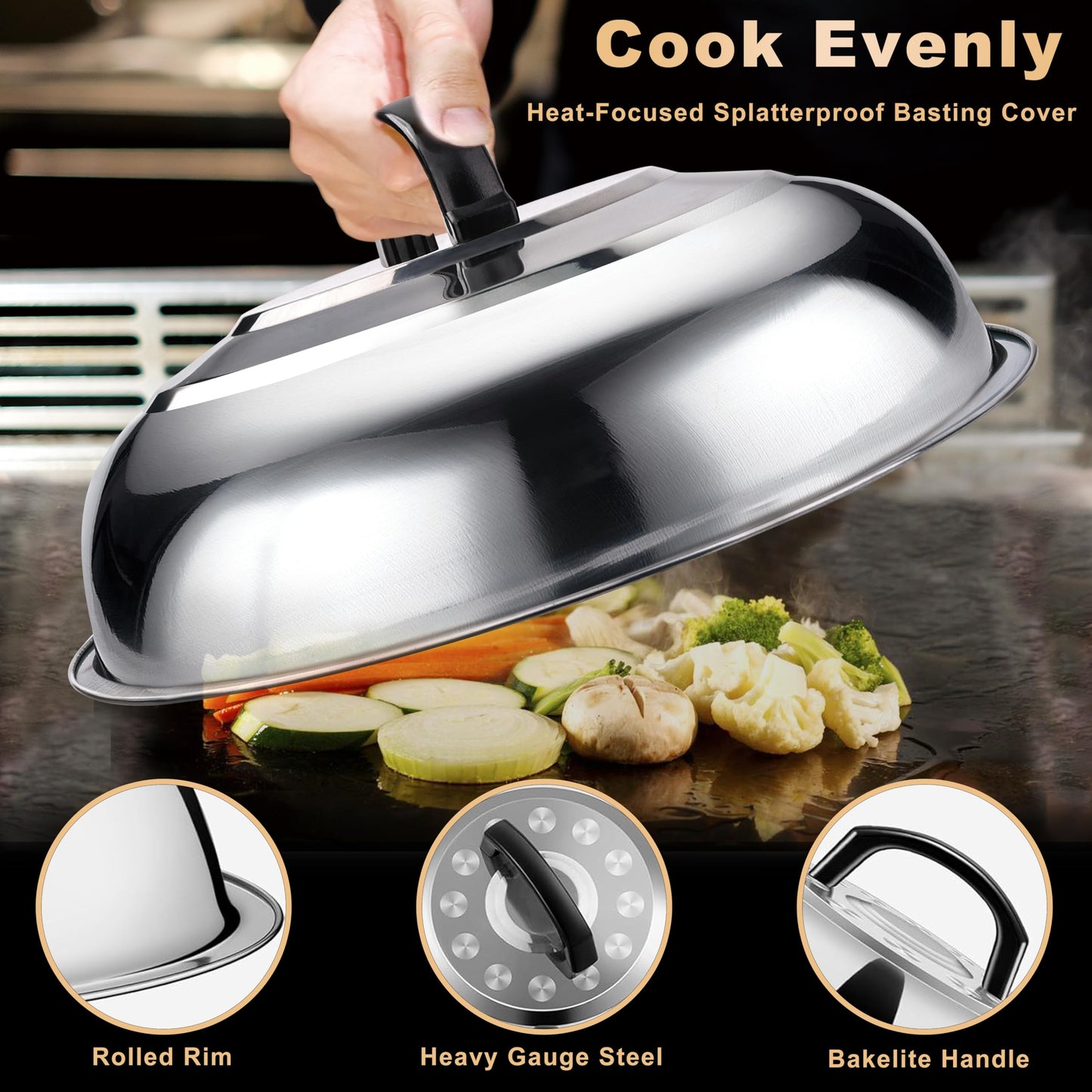 purechef 238PCS Premium Griddle Accessories Kit, Griddle Tools for Flat Top Grill with Enlarged Spatulas, Burger Press, Basting Cover & Storage Bag, Flat Top Grill Accessories for Outdoor Barbecue