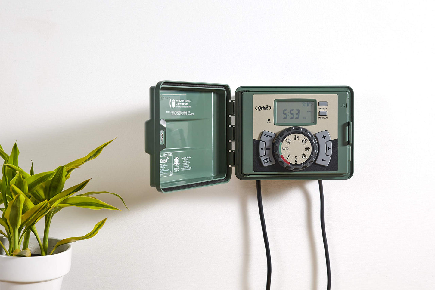 Orbit 57896 6-Station Outdoor Swing Panel Sprinkler System Timer