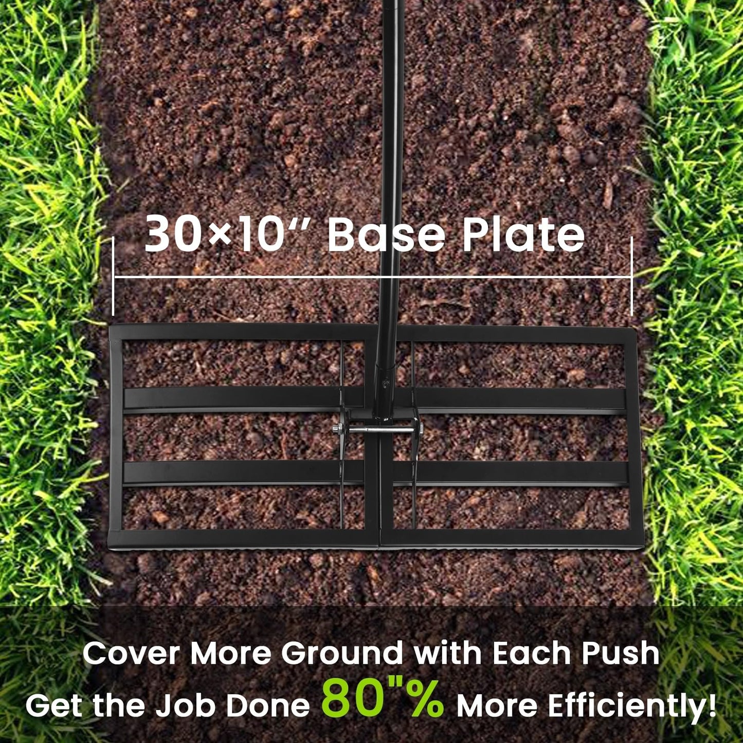 Top Soil Lawn Leveling Rake ,Lawn Sand Flea Rake Leveling 30”x10” Heavy Duty Leveler,Sand Spreader,16-77" Adjustable, for Sand,Top Soil Dressing,Yard Landscape,Ground Soil, Dirt,Grass