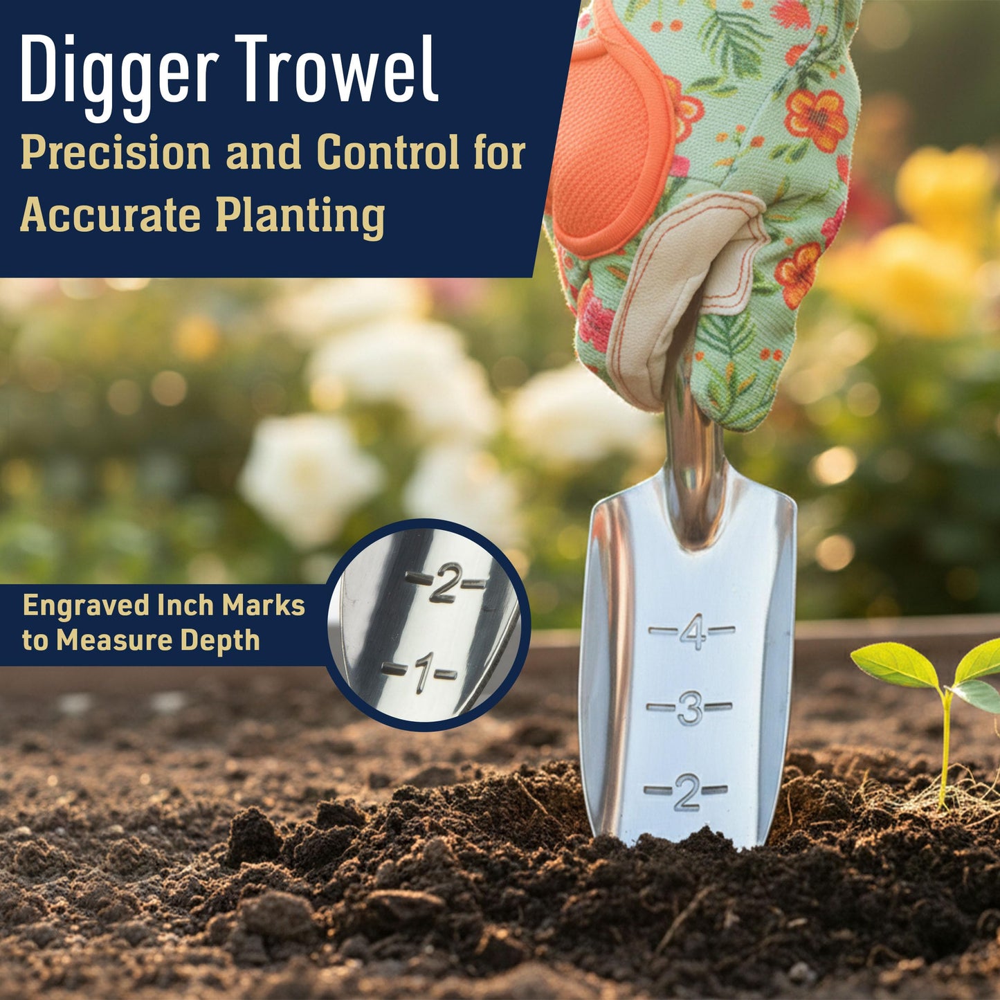 Hand Gardening Tools 3 Pack with Cultivator Hand Rake, Transplanting Shovel, and Garden Trowel for Planting - Heavy Duty Cast Aluminum Garden Tool Set with Ergonomic Handles by Kings County Tools