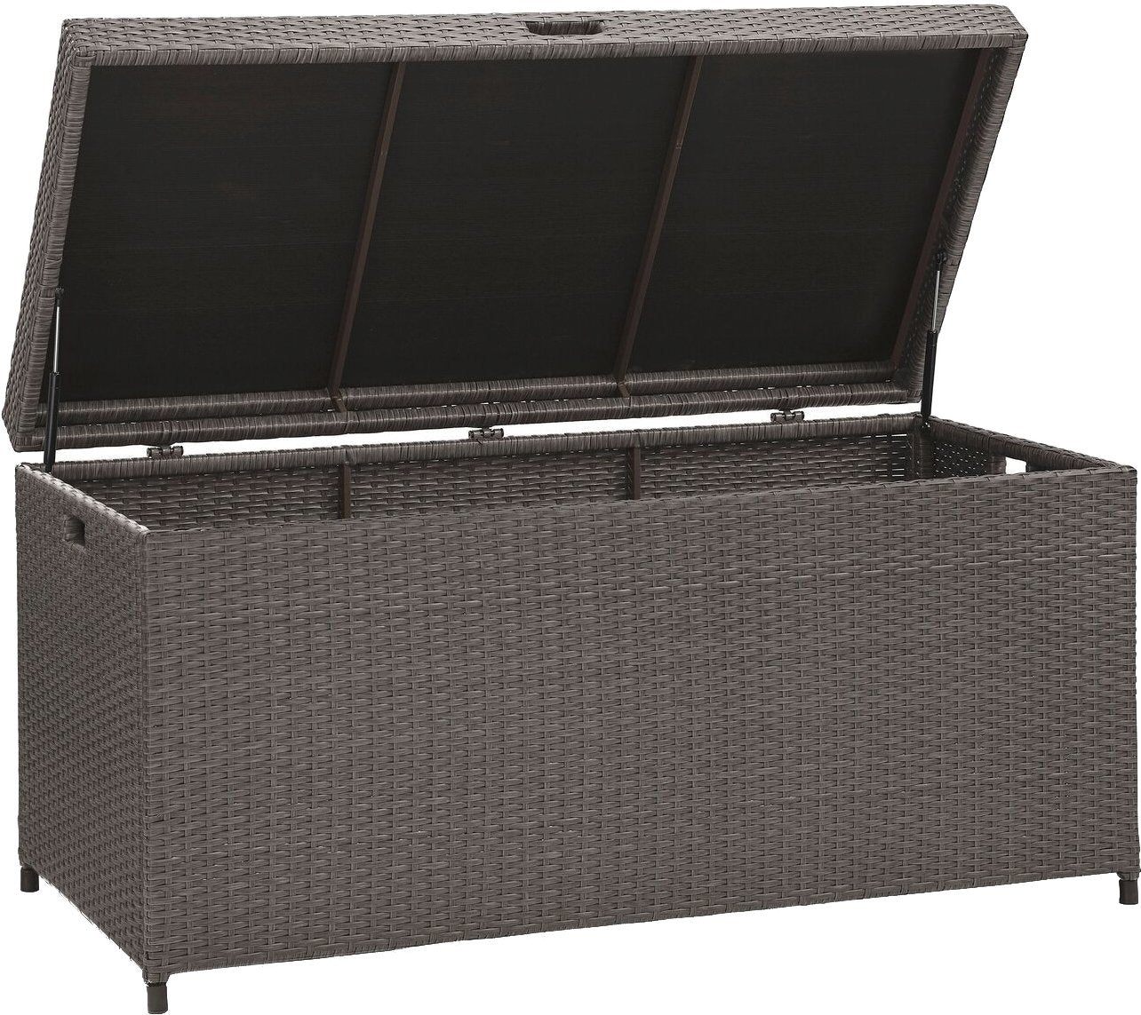 Crosley Furniture Palm Harbor Wicker Outdoor Storage Box for Patio Furniture Cushions and Pool Floats, Gray