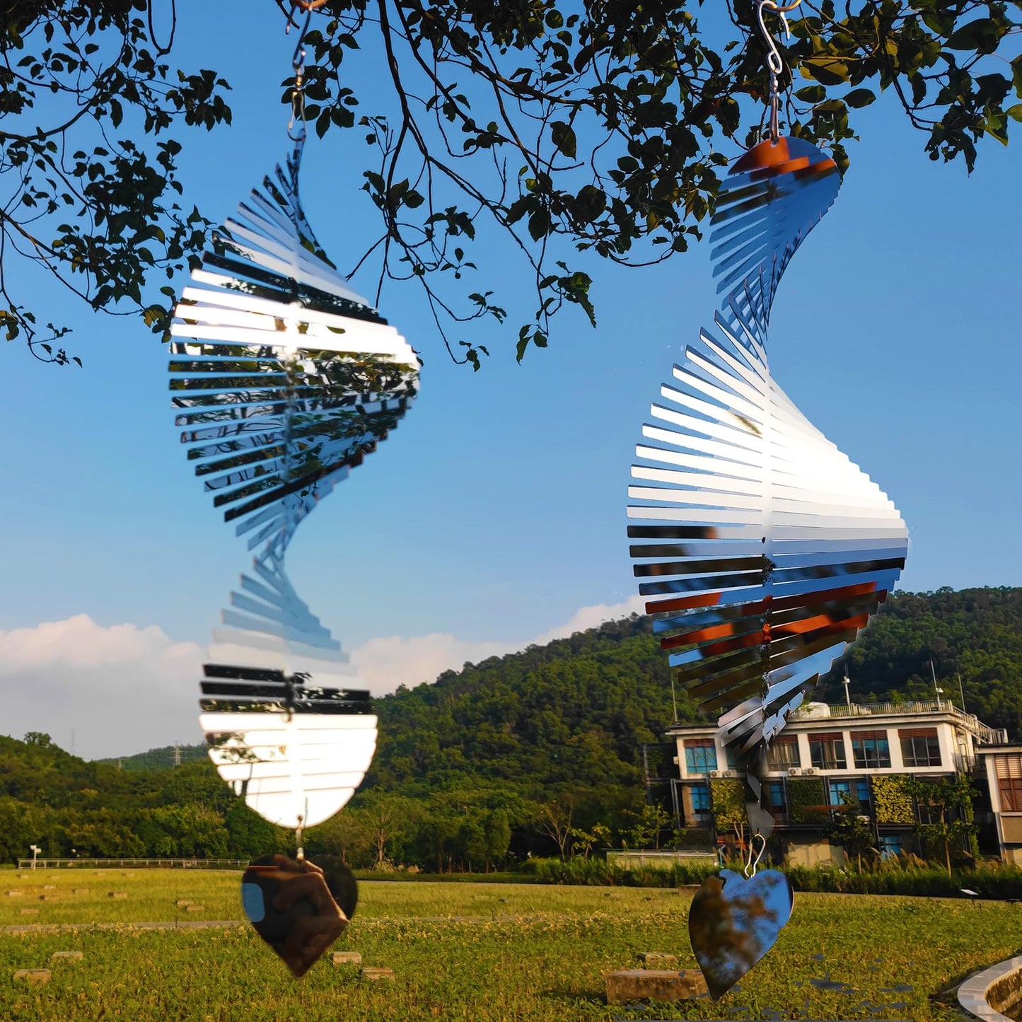 2pcs 15.8"x 5.9" Bird Deterren for Outside Patio Garden Porch Pool Window,Mirror High Reflective Bird Scare Devices Wind Spinners Outdoor Decor, to Keep Woodpecker Away from House