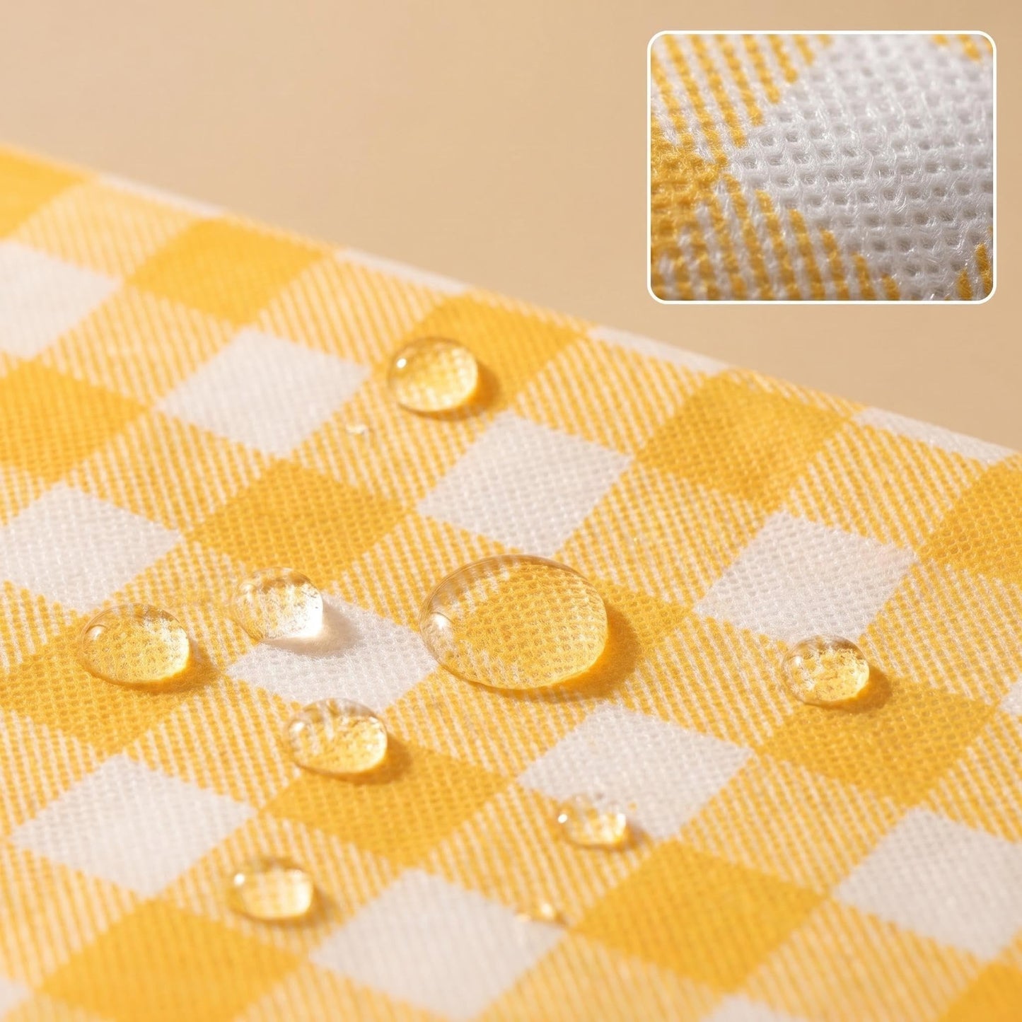 Loulangems Extra Large 2m x 2m Orange Plaid Picnic Mat, Sandproof Waterproof Outdoor Blanket, Orange Plaid Picnic Blanket for Campin and Hiking, Machine Washable