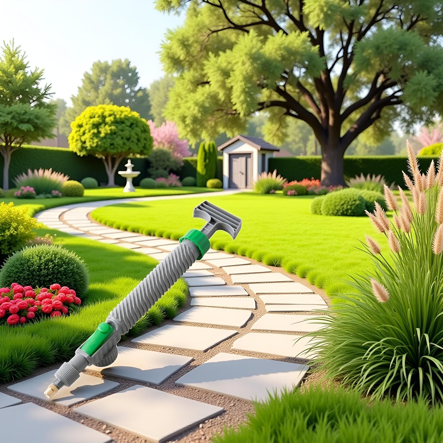 Pxiryanlow Handheld Green Plastic Garden Pump Sprayer - High Pressure Air Pump Manual Sprayer with Adjustable Nozzle - Lawn & Garden Sprayer