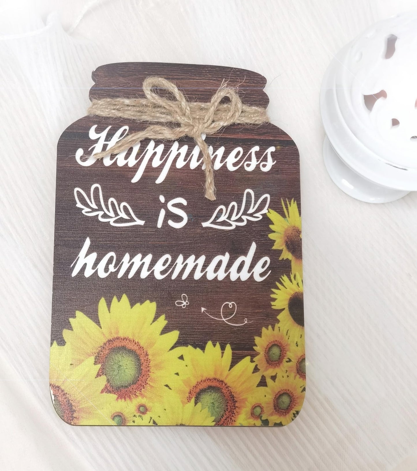 4 Pieces Kitchen Wall Decor Mason Jar Set, Wooden Kitchen Dining Room Signs Country Wall Art Farmhouse Tiered Tray Decor 7.1 * 4.7Inch (Sunflower)