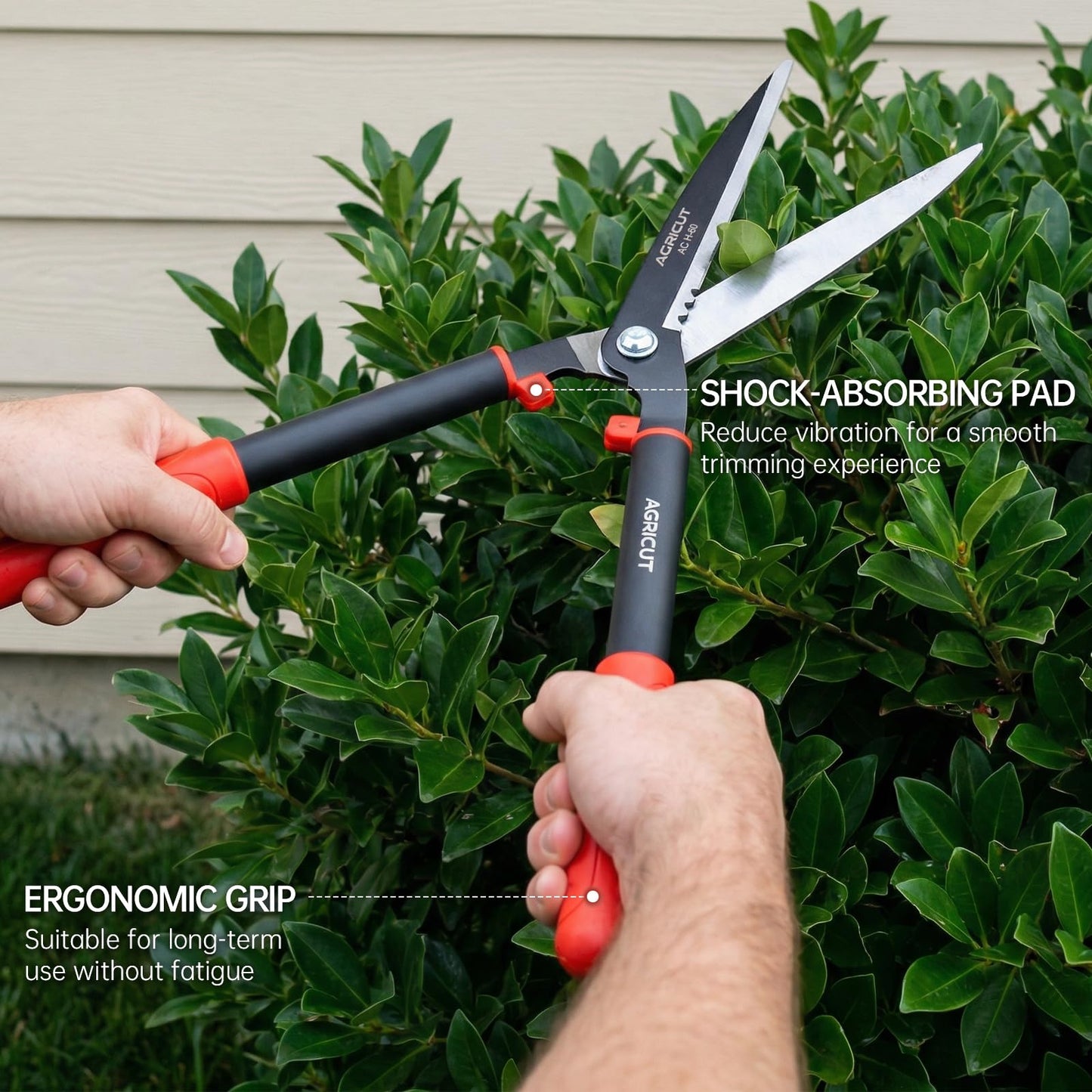 AGRICUT 23" Garden Hedge Shears - Hedge Clippers with High Carbon Steel Blade Branch Cutter Plant Trimmers for Yard Orchard Garden