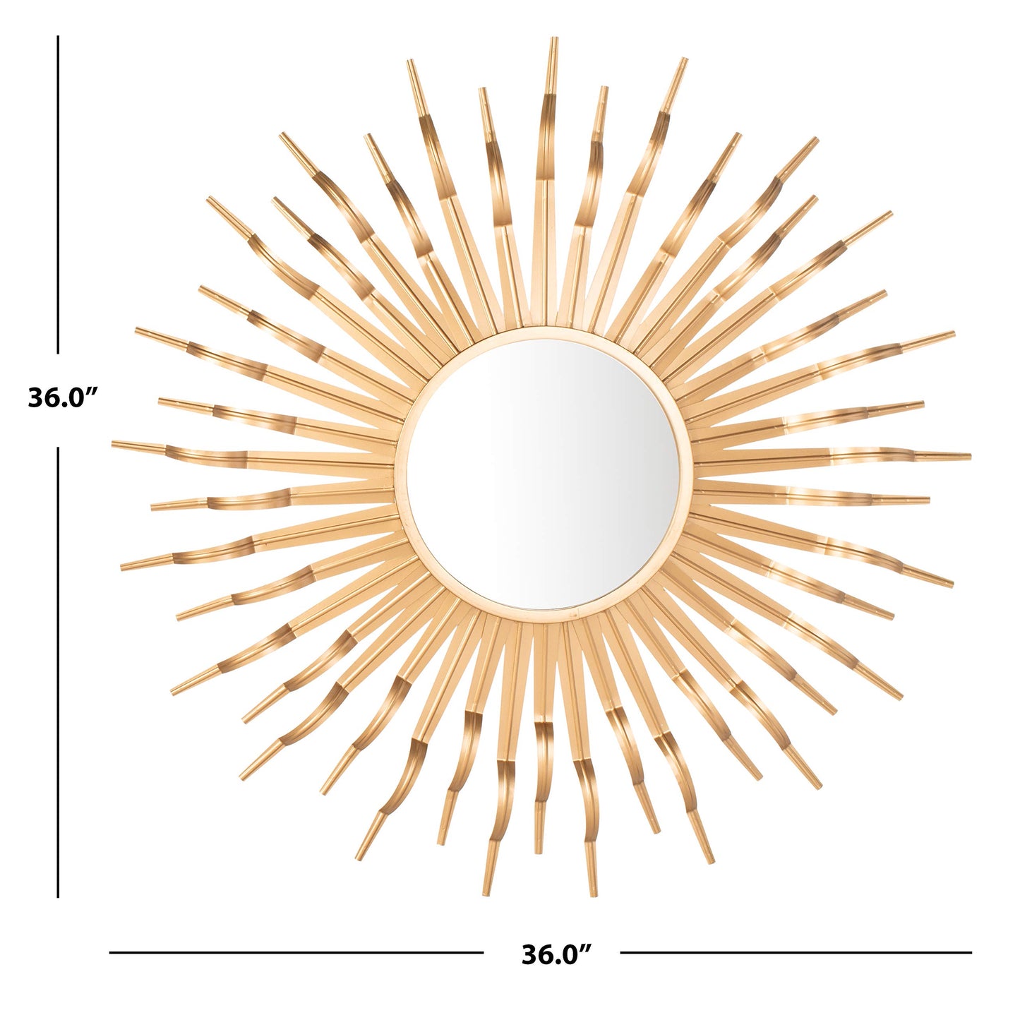 Safavieh Home Naya Gunmetal Sunburst 36-inch Decorative Accent Mirror