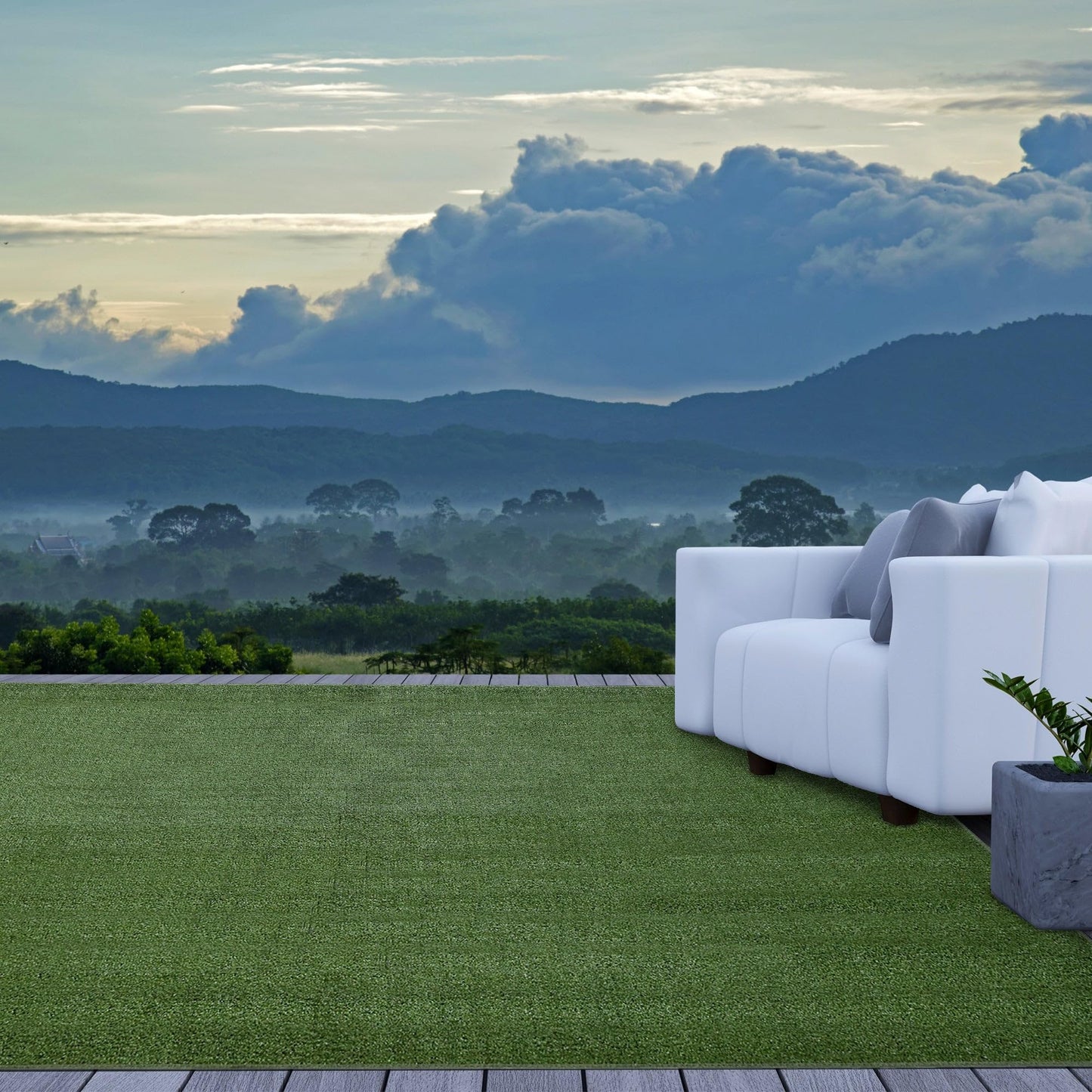 iCustomRug Synthetic Grass Rug – 6 x 12ft Lawn Green Turf Carpet for Patios, Yards, Boats, Camping – Indoor/Outdoor Use