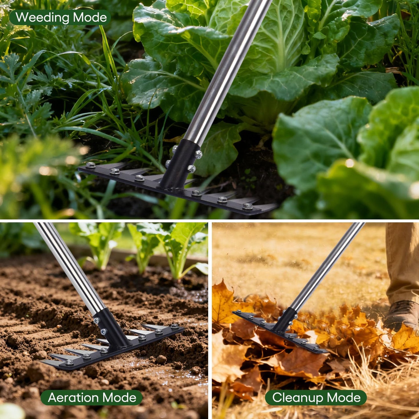 Stainless Steel Weeding Tool withSaw Blade - 4-Section Detachable Handlefor Effortless Gardening, YardWork & Weed Removal