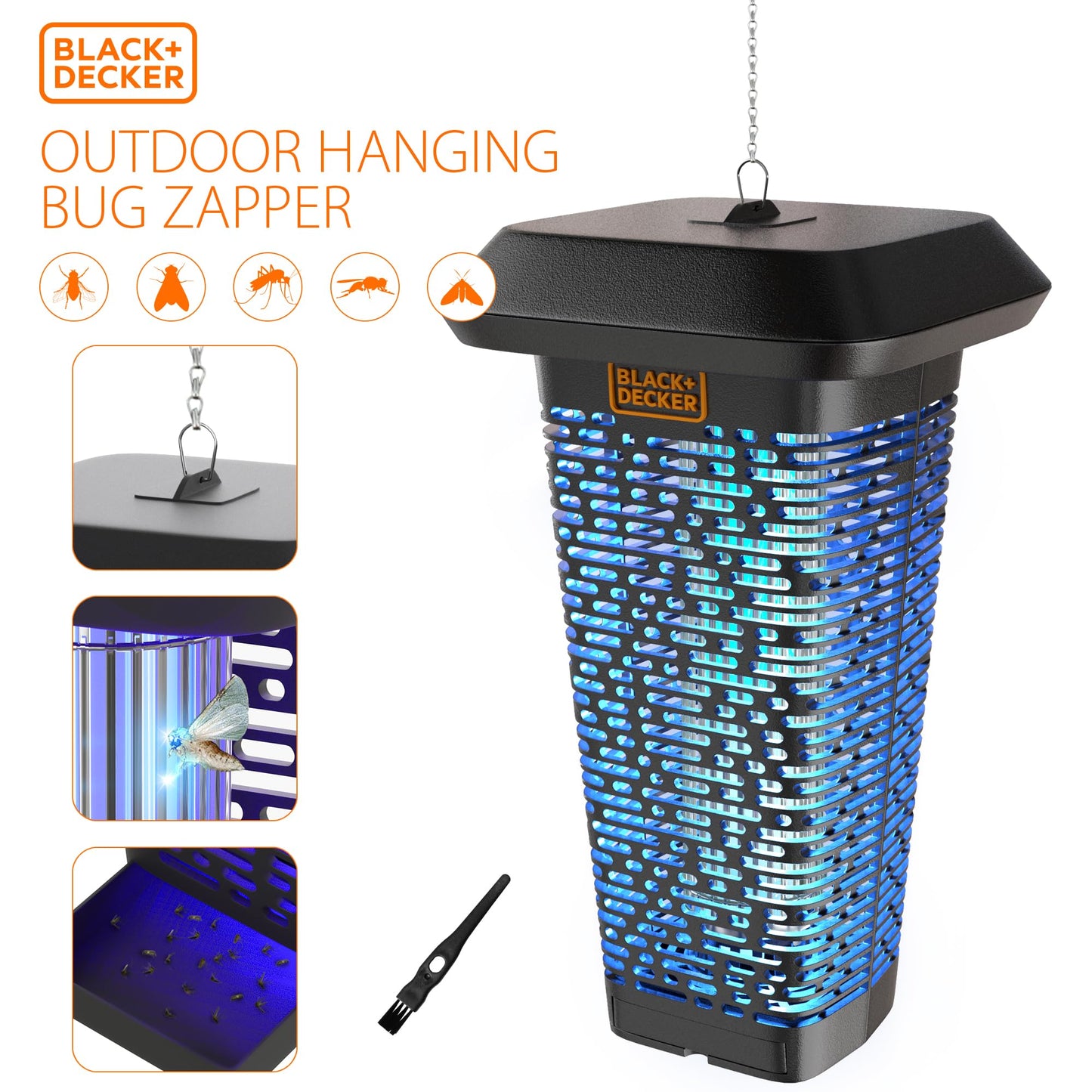 Bug Zapper & Fly Trap-Mosquito Repellent- Gnat Killer Outdoor & Indoor Electric UV Bug Catcher for Insects- 2 Acre Coverage for Home, Deck, Garden, Patio Commercial Strength