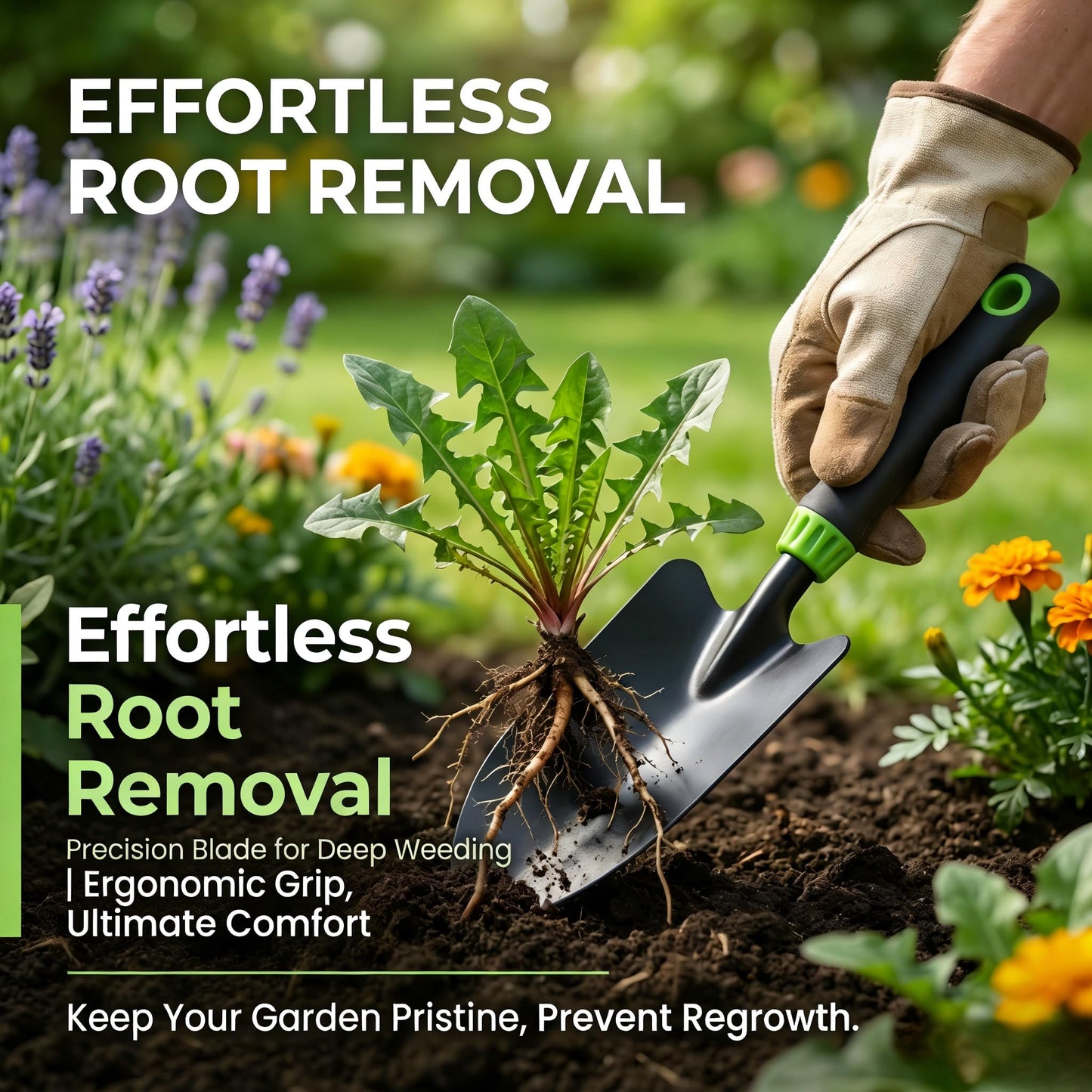 Seesii 12-Inch Stainless Steel Trowel & Weeder, Heavy Duty Gardening Tool with Ergonomic Handle, Ideal for Digging, Weed Pulling, Loosening Soil, Transplanting-Lawn, Yard, Flower Bed, Vegetable Garden