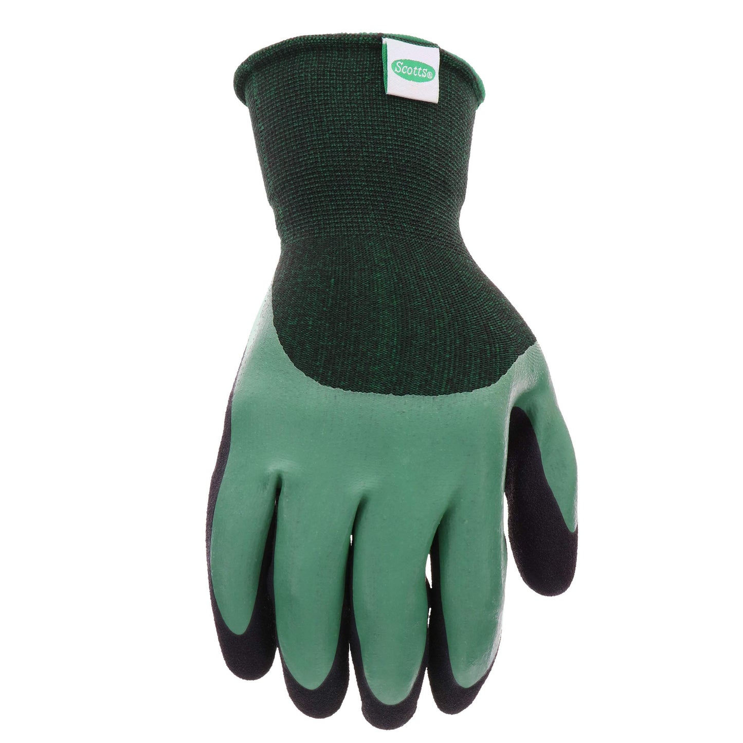 West Chester Scotts Men's Doubled Dipped Latex Work Gloves, Water Resistant, Excellent Grip, Abrasion Resistant, Green/Black, Large, (SC30602/L)