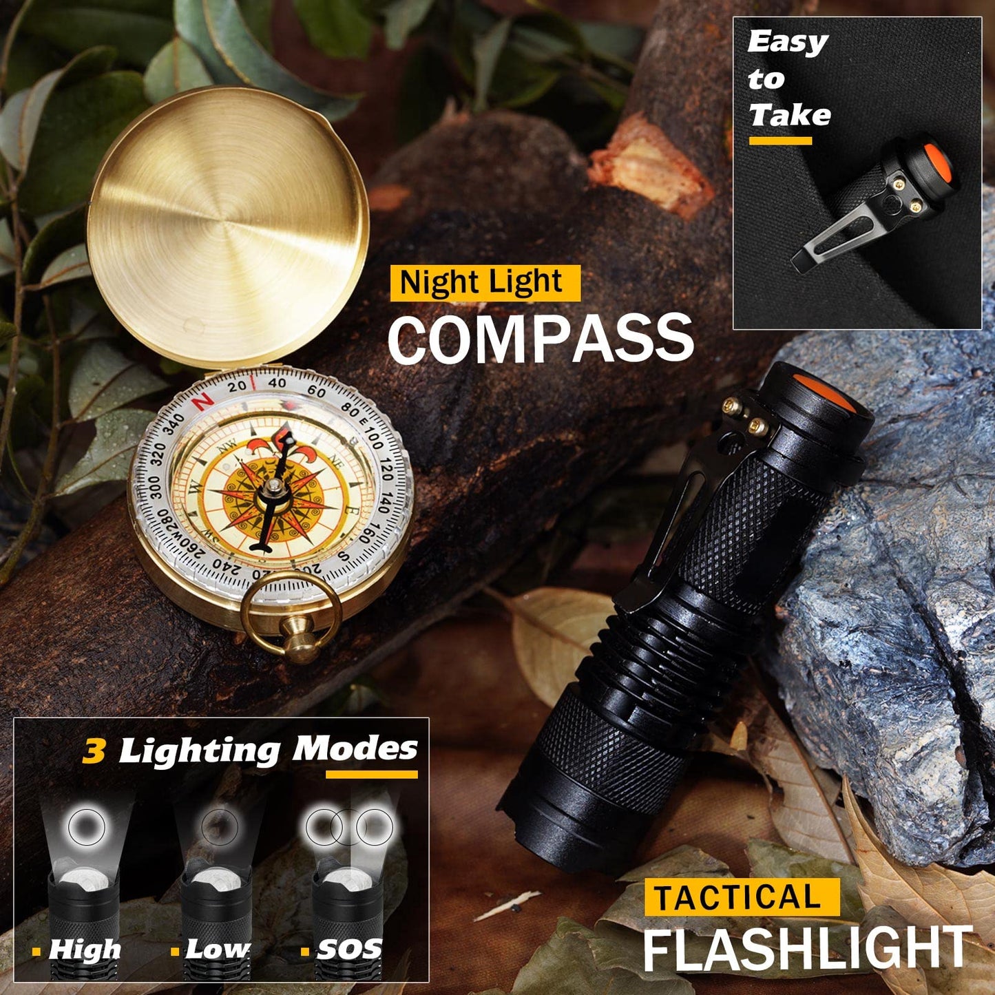 Survival Kit 14 in 1, Survival Gear and Equipment, Gifts for Men Dad Husband Him Fathers Day, Outdoor Fishing Hunting Camping Anniversary Birthday Gift Ideas for Boyfriend