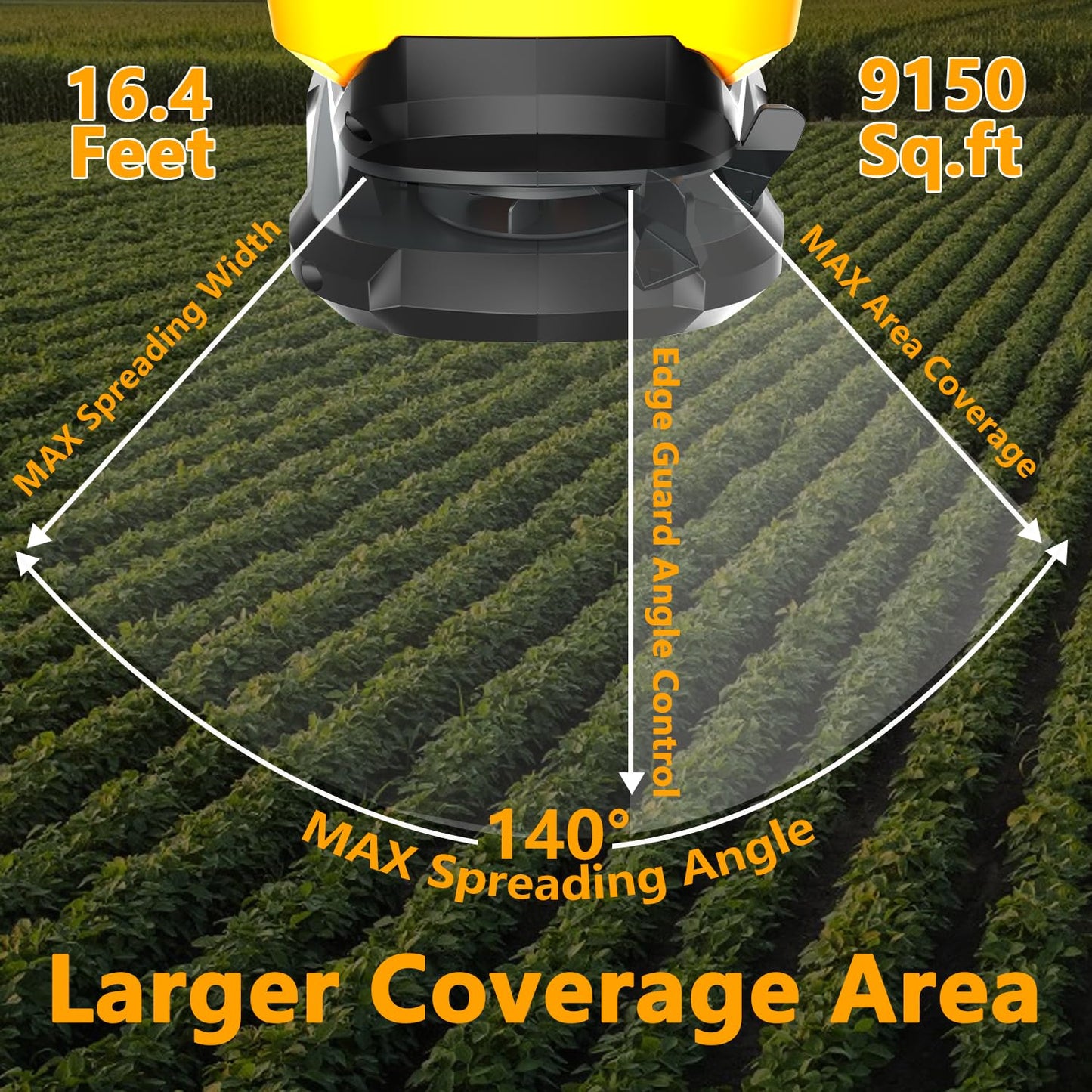 Byutrcfuy Electric Grass Seed Spreader for Dewalt 20V 60V Battery, Handheld Fertilizer Spreader for Lawn, Portable Granule Spreader for Seed, Feed, Weed, and Salt (Tool Only)