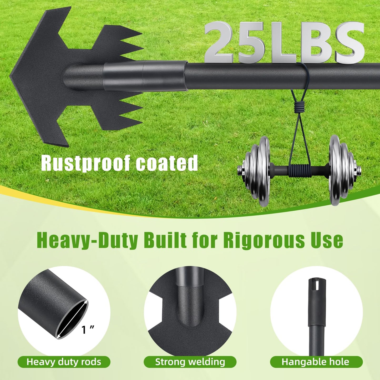 Garden Hoe,2 in 1 Heavy Duty Scuffle Weeding Hoe Garden Tool with Shaped Edge, 45 inch Long Handle, Hand Weeding Rake Action Hoe for Weeding Gardening Grass Weed Moss Removal
