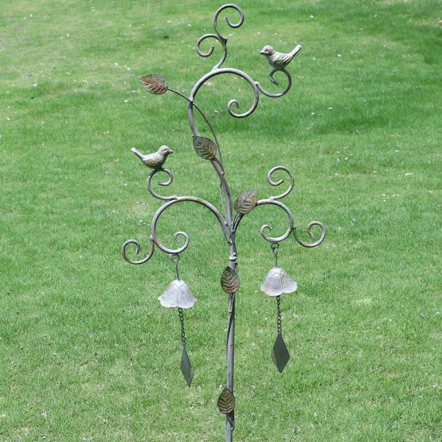 Garden Decor for Outside with Bells,Wind Chime Decorative Outdoor Yard Art, Metal Decorative Garden Stakes for Outside Garden,Flower Beds, Patio.