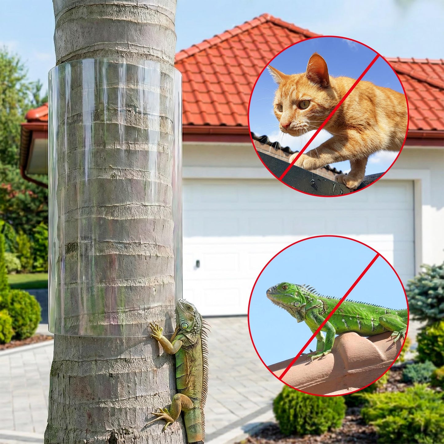 UNIFAMILY 16 x 48IN Plastic Tree Trunk Protector Guard for Reptiles Climbing, Iguana Tree Wraps to Protect Bark for Anti-Climbing Barrier, Anti Squirrel Tree Wrap with Double-Side Adhesive