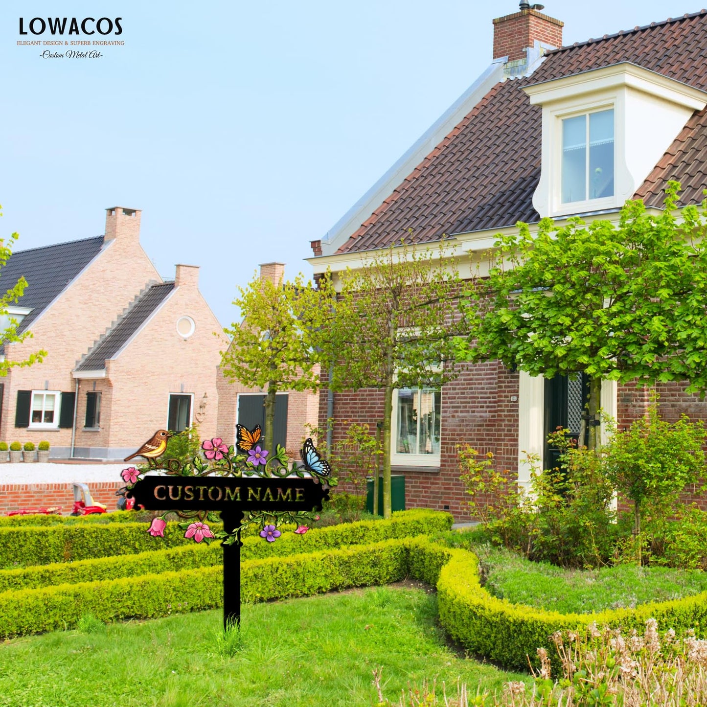 Personalized Garden Sign, Custom Garden Decor for Outside Patio Entryway, Large Rustic Metal Yard Stake Sign, Outdoor Yard Decoration, Gardening Gifts for Women Grandma Plant Lovers Housewarming