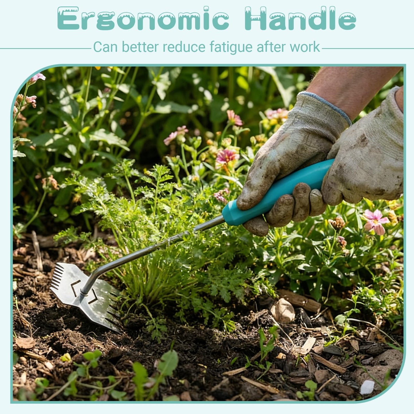 JRKJQBV Garden Weed Tool,2026 Portable Gardening Tools,Adopting Ergonomic Handle Design,Stainless Steel Weeding Tools,Hand Weeder Tool Suitable for Farm Planting,Gardening