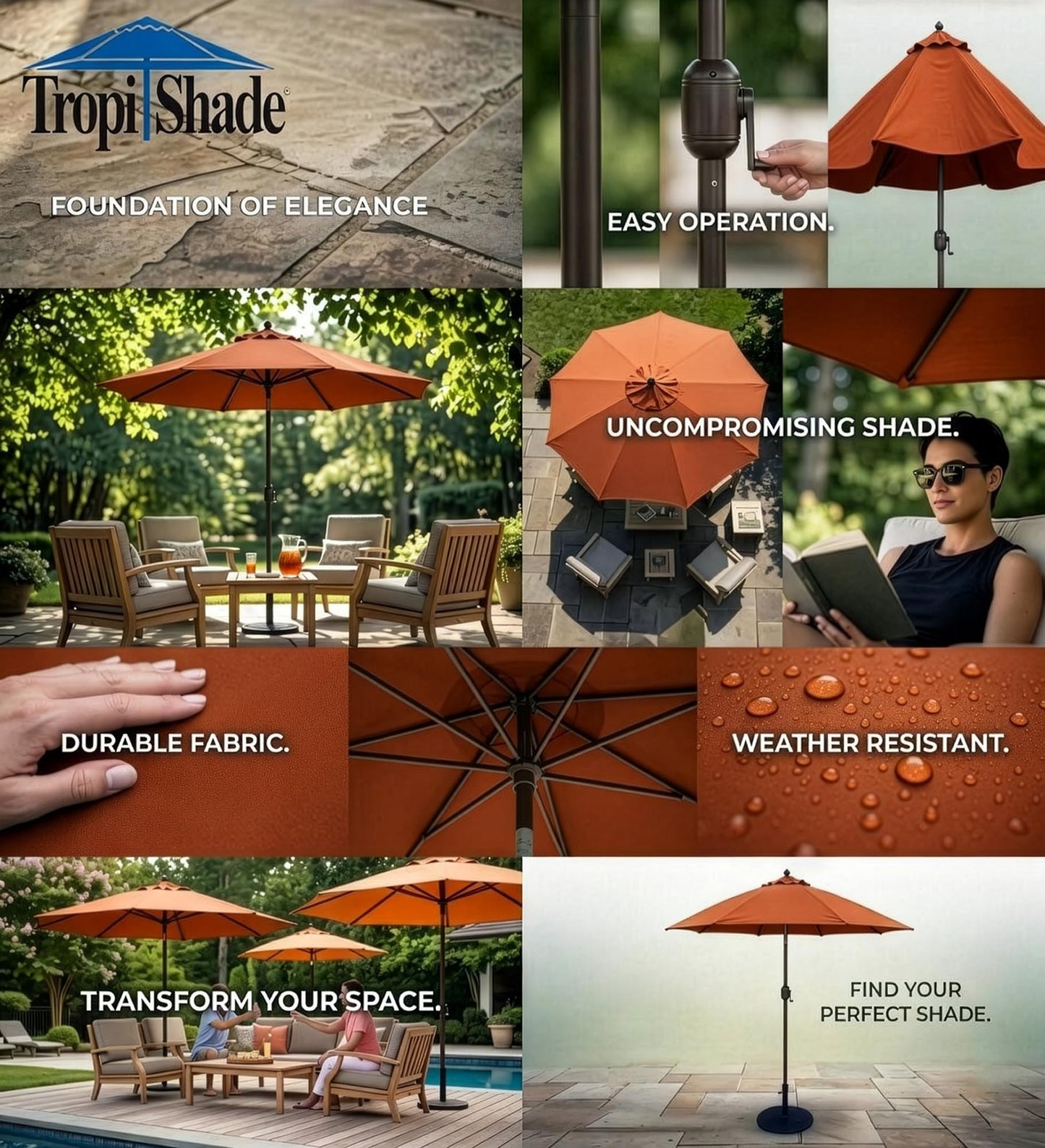 Tropishade Steel Plate Umbrella Base, 36 lbs, Black