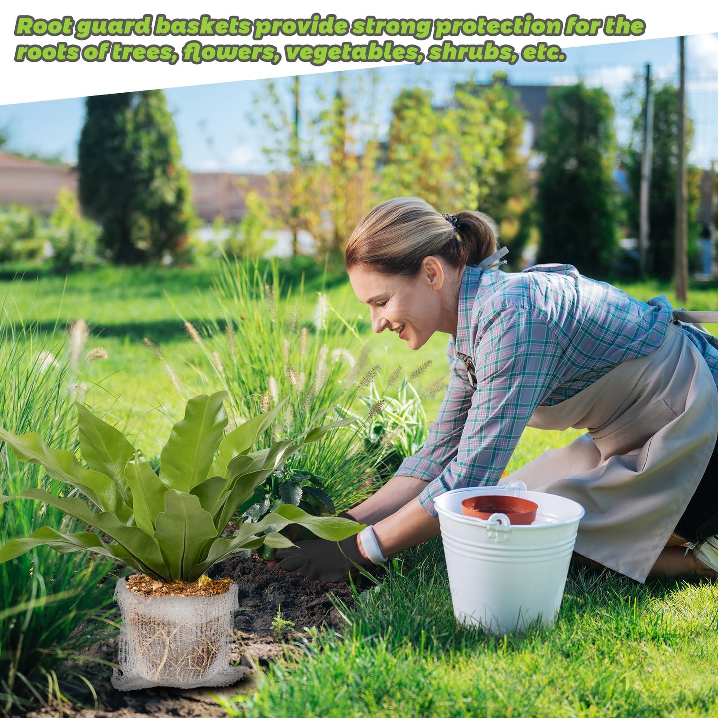 Froidesente 15 Gallon Root Guard Gopher Baskets Proof Stainless Wire Steel Underground Barrier, Gophers Moles Voles Mesh Baskets Protect Plant Roots Tubers Trees Flowers Crops (8 Pcs 15 Gallon)