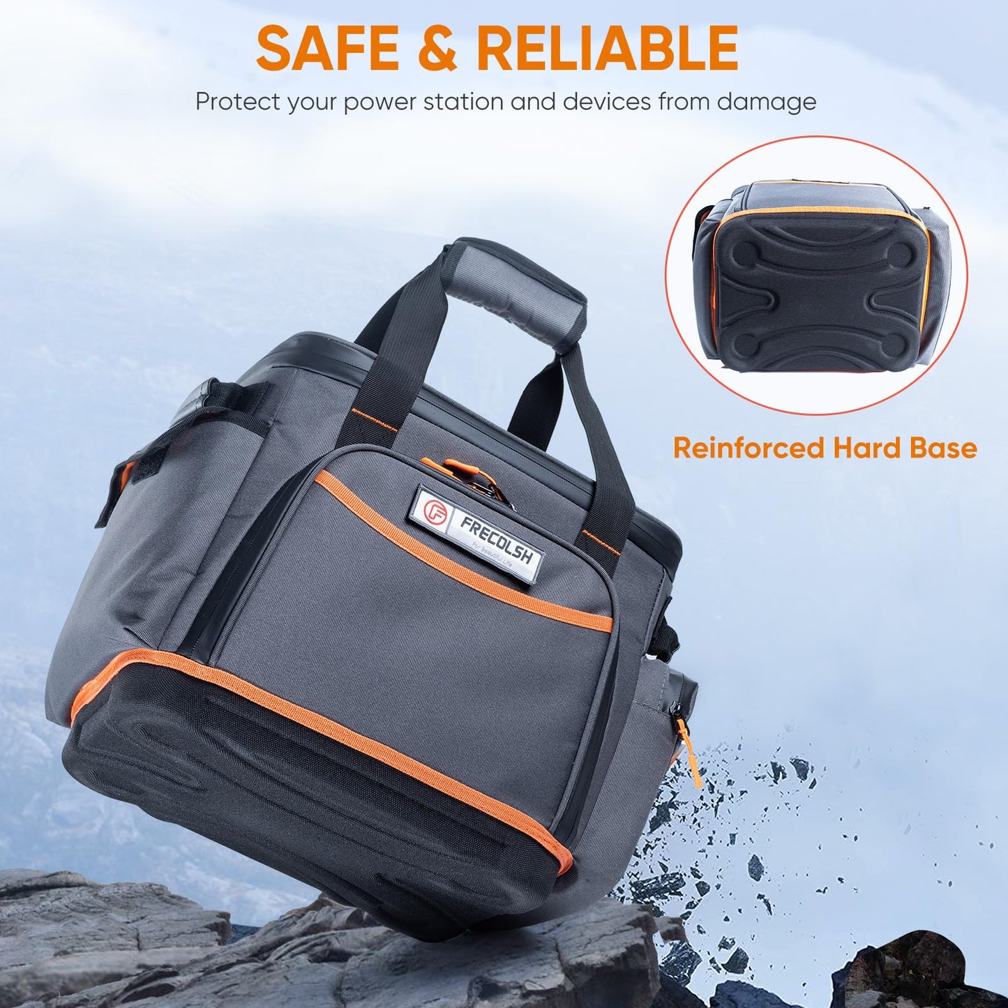 FRECOLSH Travel Carrying Case Compatible with Jackery Explorer 1000, Portable Power Station Storage Case with Water- proof Bottom and Pocket for Jackery Accessories Solar Generator Storage Bag Only