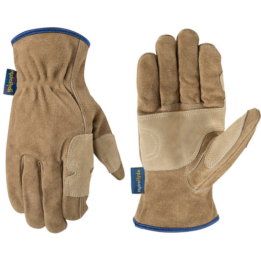 Wells Lamont Men’s HydraHyde Leather Work Gloves, Water-Resistant Split Cowhide, Reinforced Palm for Ranching, Fencing, and Construction